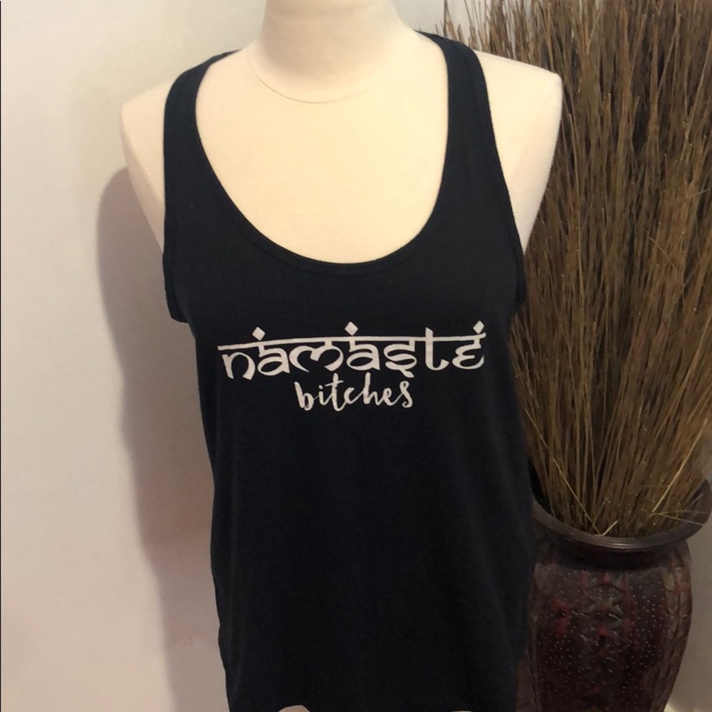 🚫🚫 SOLD 🚫🚫 3/$20 Sassy Razorback tank “Namaste #itches”🌺🌺